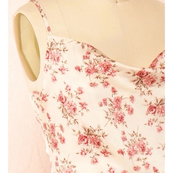 NWT Inmod Calliope Ivory Cowl Neck Floral Midi Dress
 size Large - Picture 8 of 12